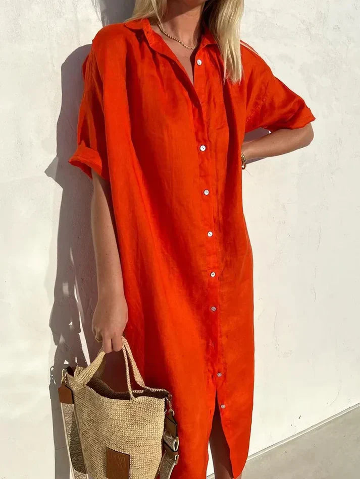 Robe de Plage Décontractée avec Boutons