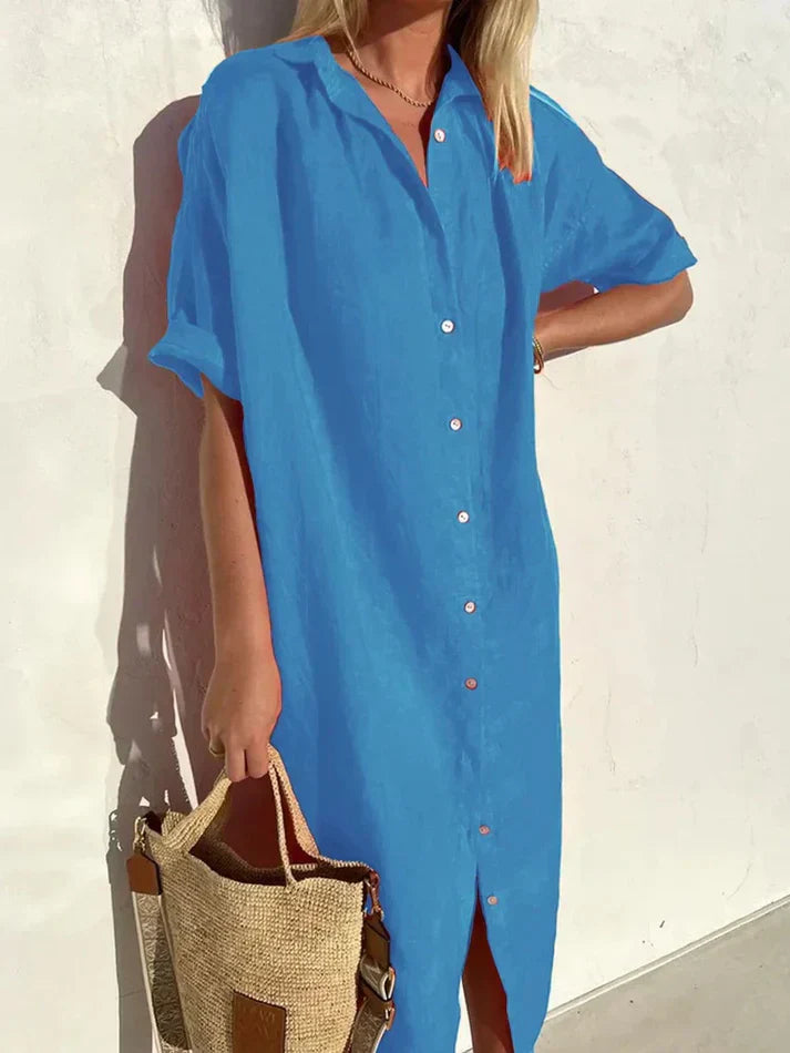 Robe de Plage Décontractée avec Boutons
