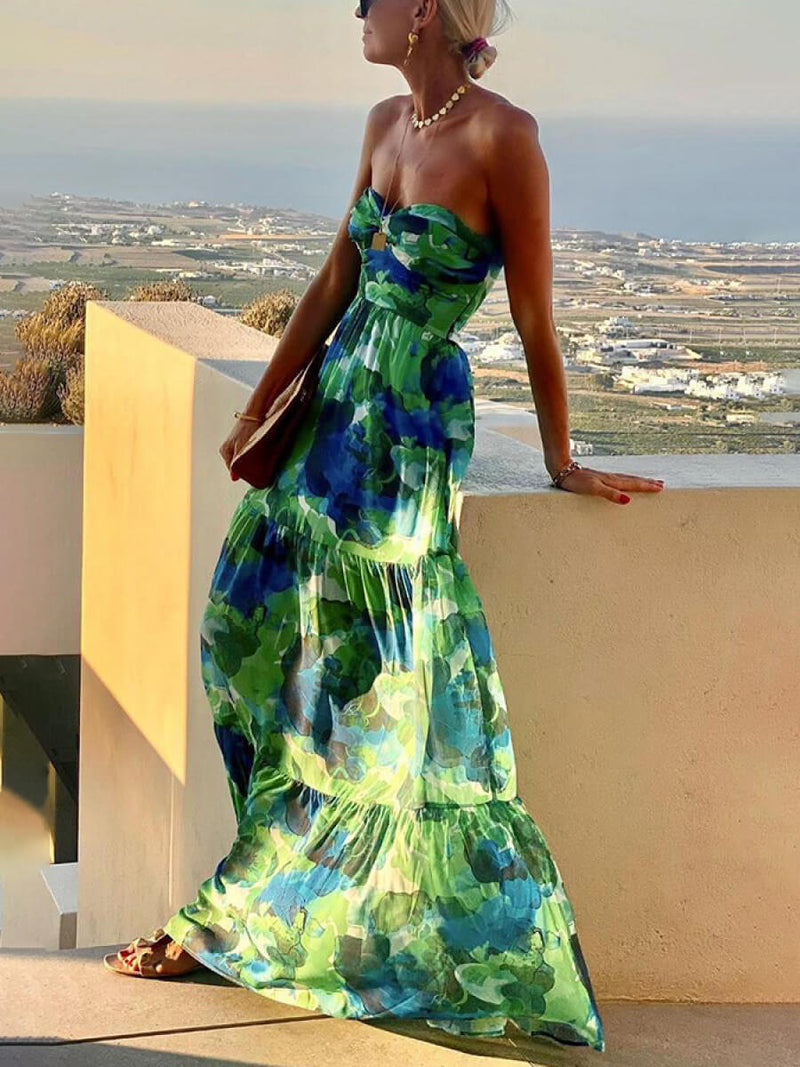 Robe longue bustier à fleurs – Élégance et féminité pour toutes les occasions
