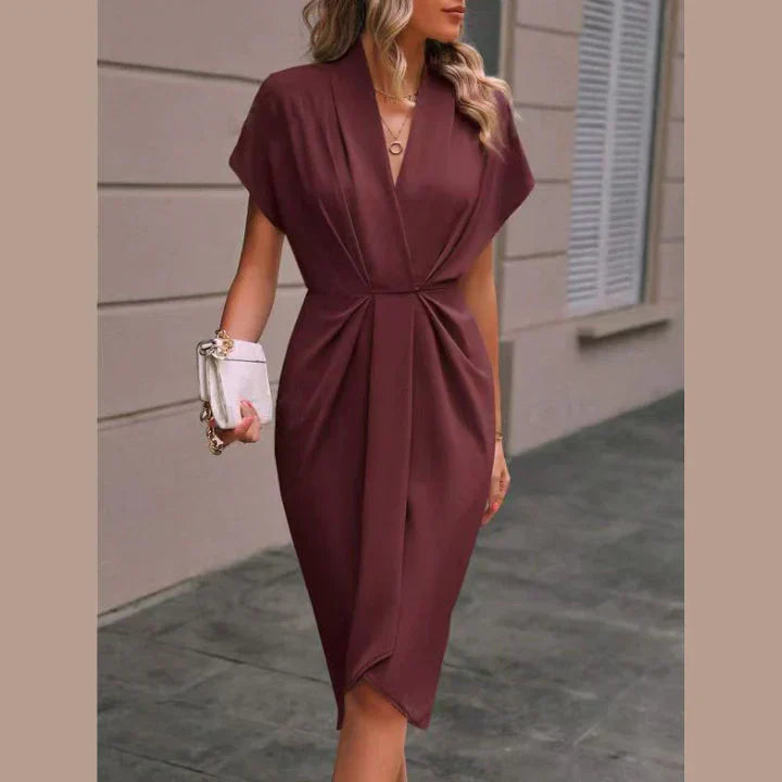 Robe midi noire à nouer
