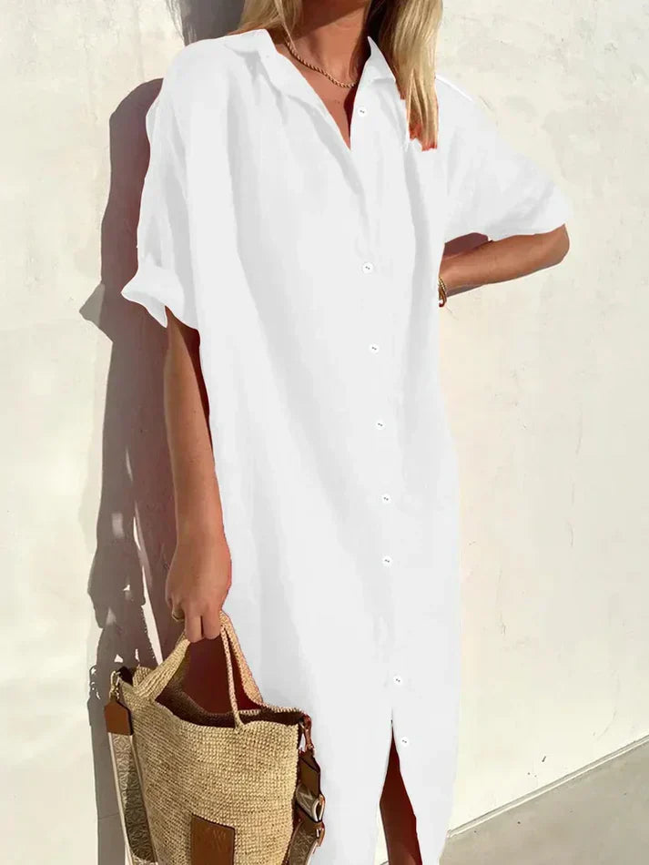 Robe de Plage Décontractée avec Boutons