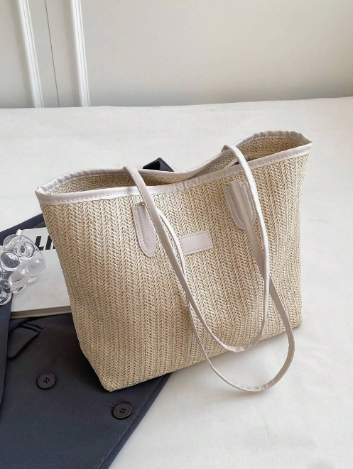 Sac en Paille avec Patch Lettre Isla