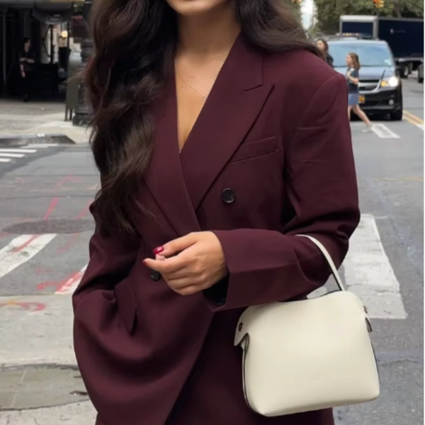 Blazer élégant en bordeaux - Chic et confortable pour chaque occasion