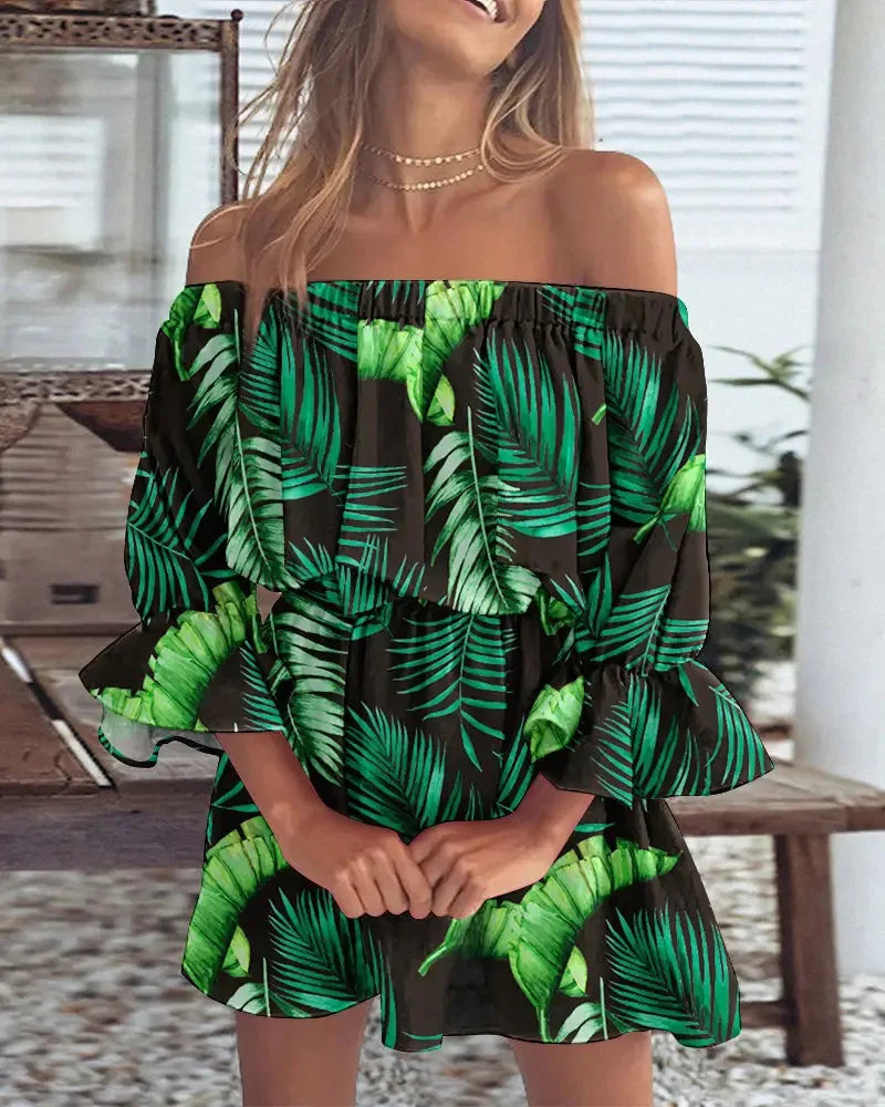 Robe Imprimée Sexy Décolletée