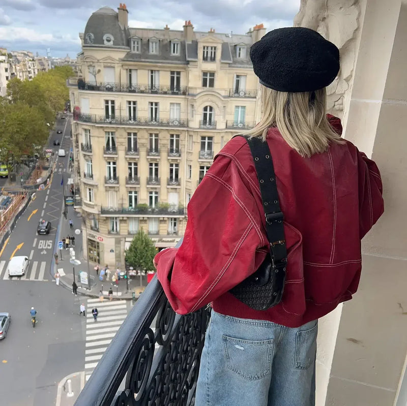 Veste en cuir oversized élégante et confortable pour un style quotidien