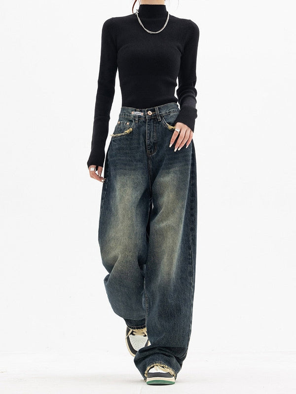 Jean Baggy pour Femme au Look Streetwear, Stylé et Confortable