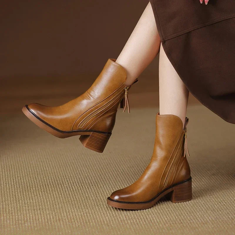 Bottines noires élégantes à talons - parfaites pour l'automne et l'hiver