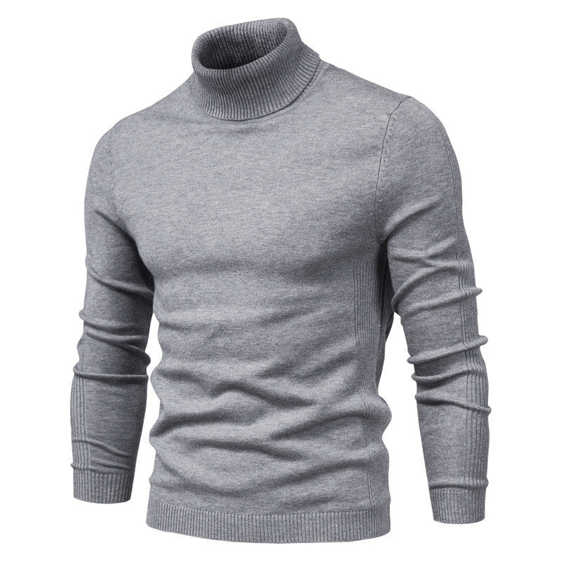 Pull en coton à col roulé pour hommes