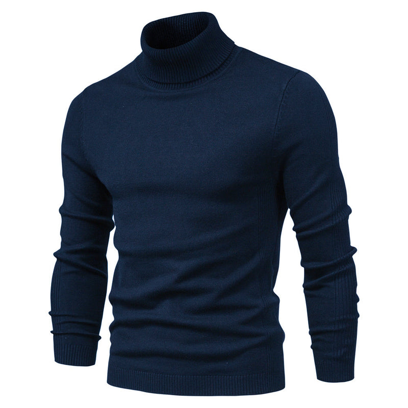 Pull en coton à col roulé pour hommes