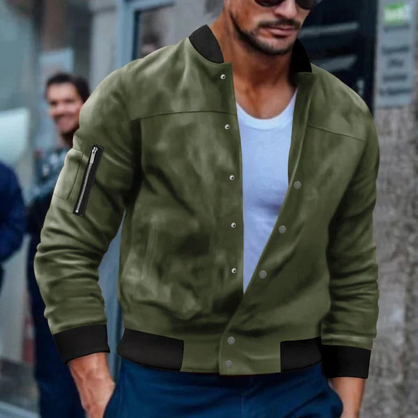 Veste en daim avec col montant pour hommes