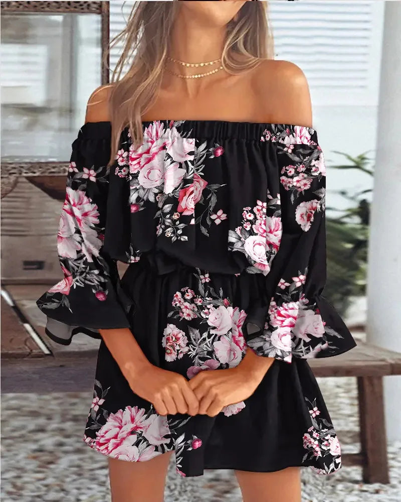 Robe Imprimée Sexy Décolletée