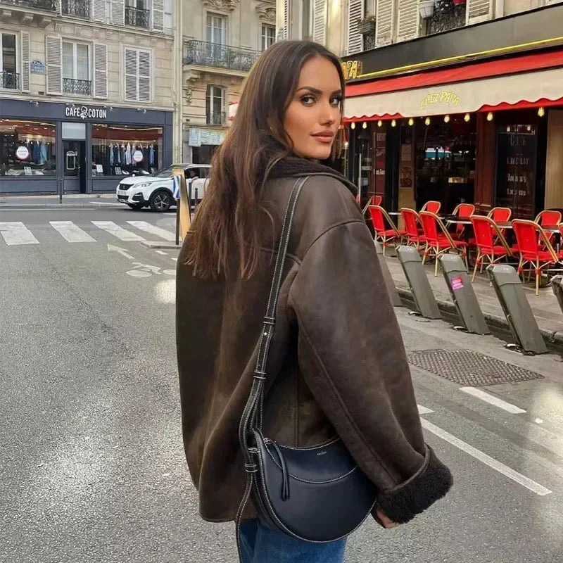 Veste en cuir élégante et intemporelle pour un style chic