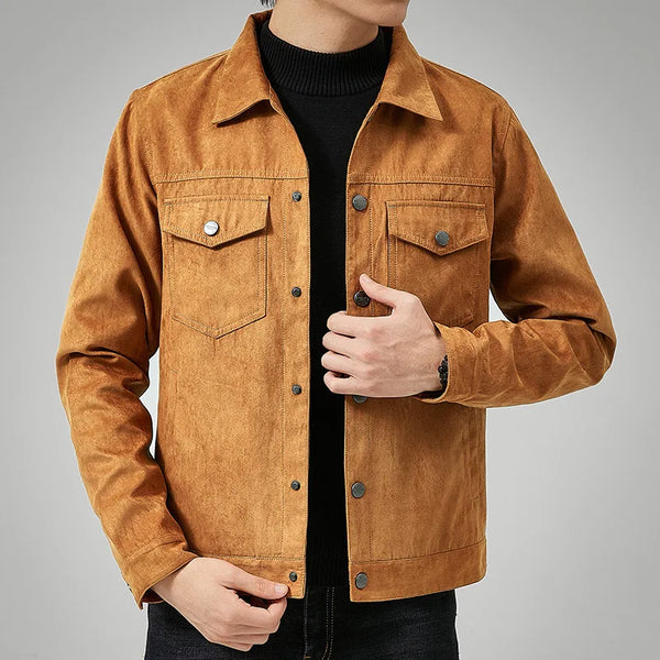 Blouson élégant en daim pour un style décontracté et tendance