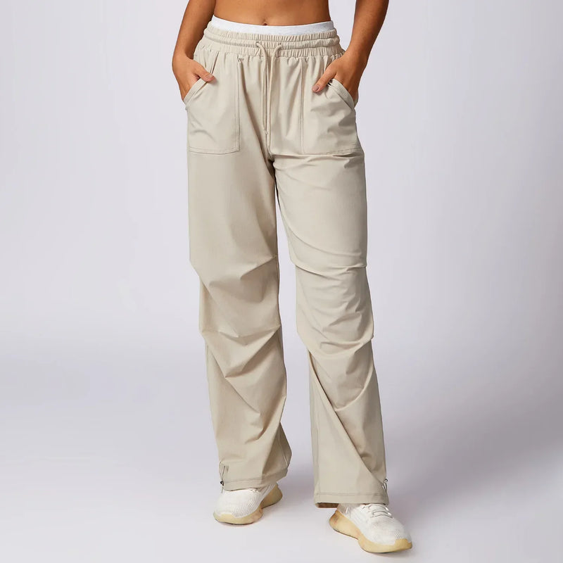 Pantalon ample confortable avec taille élastique et poches pratiques