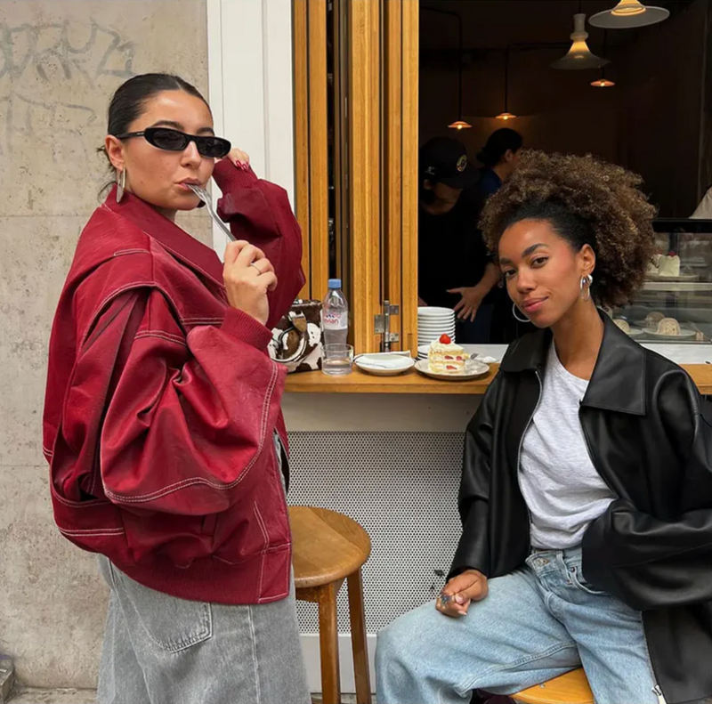 Veste en cuir oversized élégante et confortable pour un style quotidien