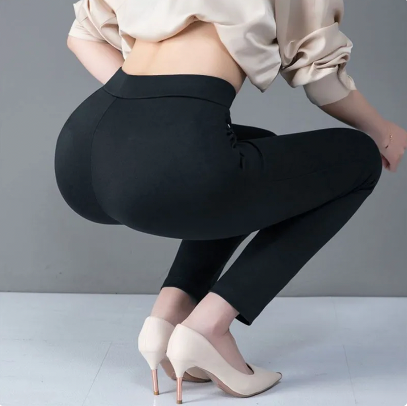 Pantalon Droit avec Taille Haute Élastique pour un Confort Optimal