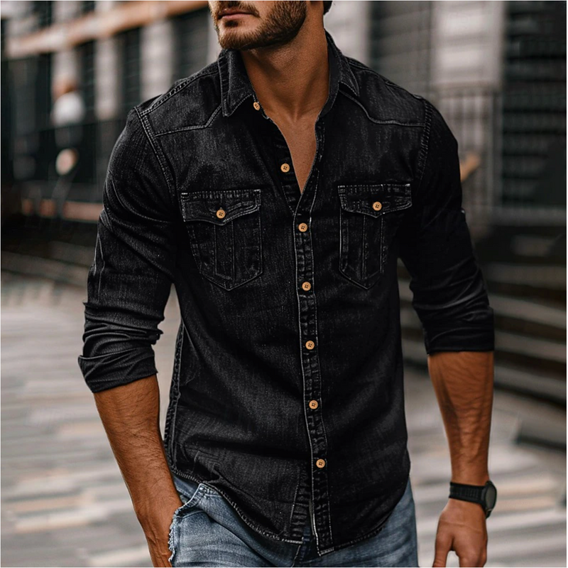 Chemise en jean robuste avec fermeture à boutons Style et confort au quotidien