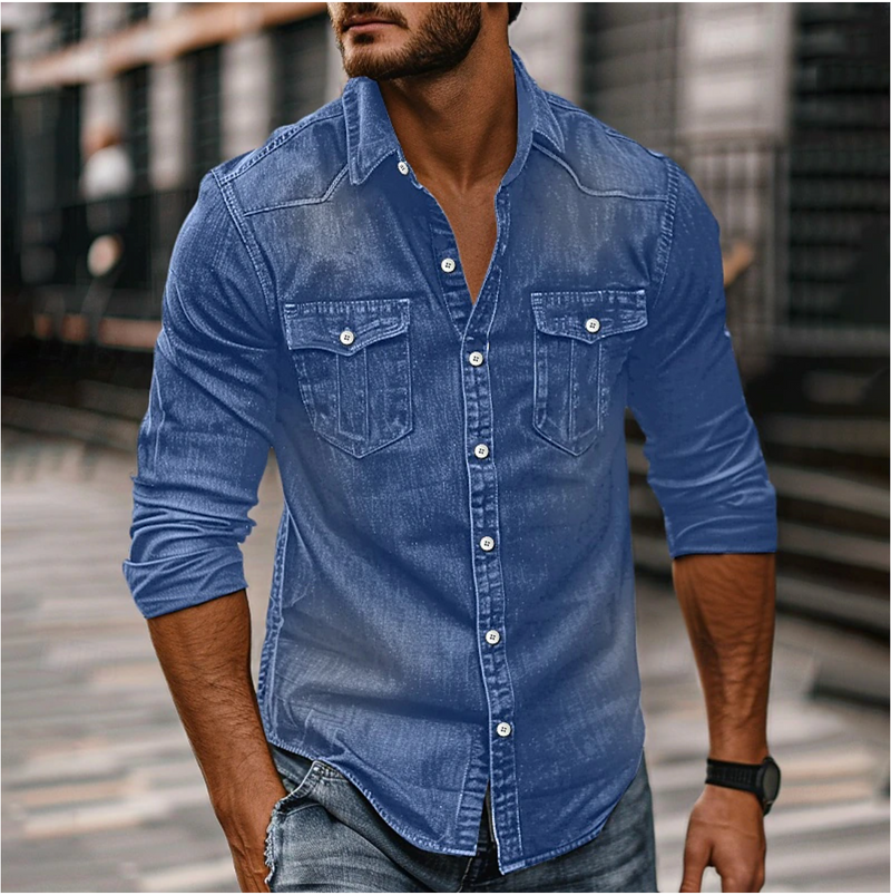 Chemise en jean robuste avec fermeture à boutons Style et confort au quotidien