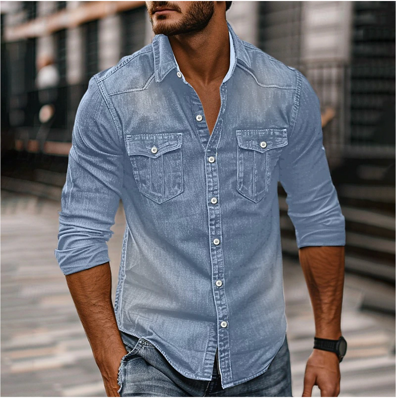 Chemise en jean robuste avec fermeture à boutons Style et confort au quotidien