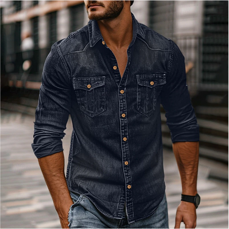 Chemise en jean robuste avec fermeture à boutons Style et confort au quotidien