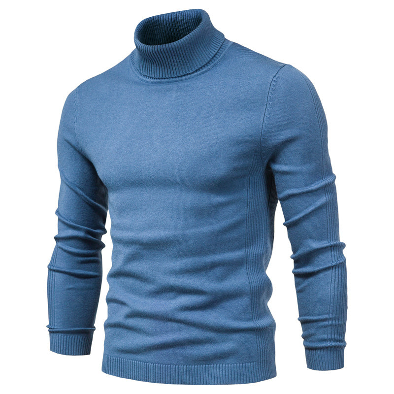 Pull en coton à col roulé pour hommes