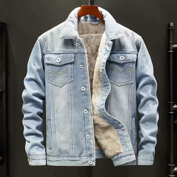 Veste en jean avec doublure en laine pour hommes