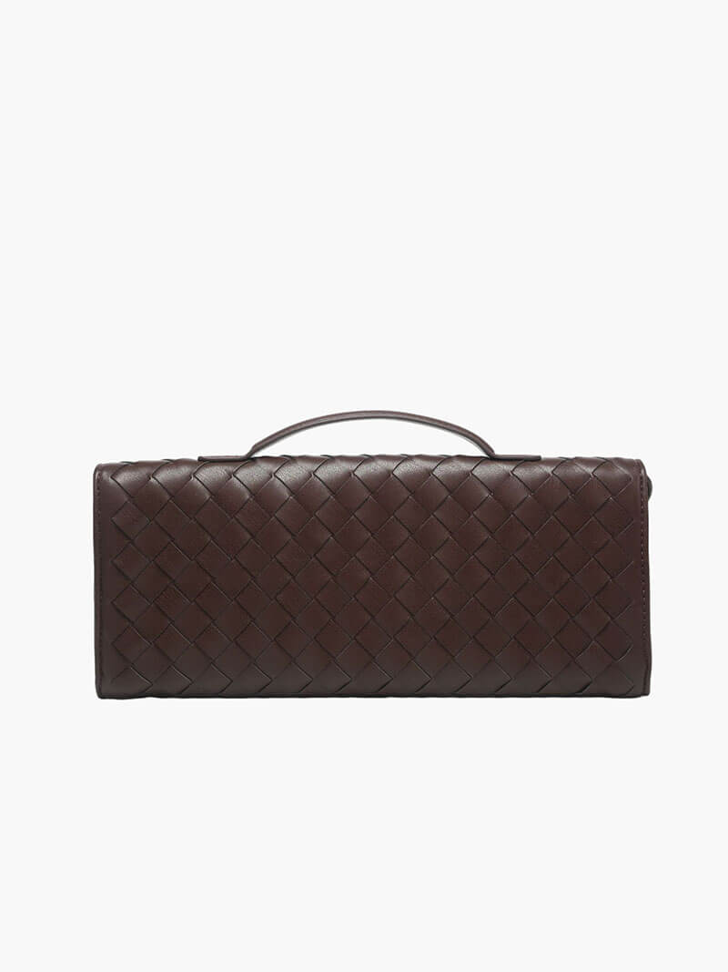 Luxueuse Sac à Main Tissé avec Fermeture Dorée