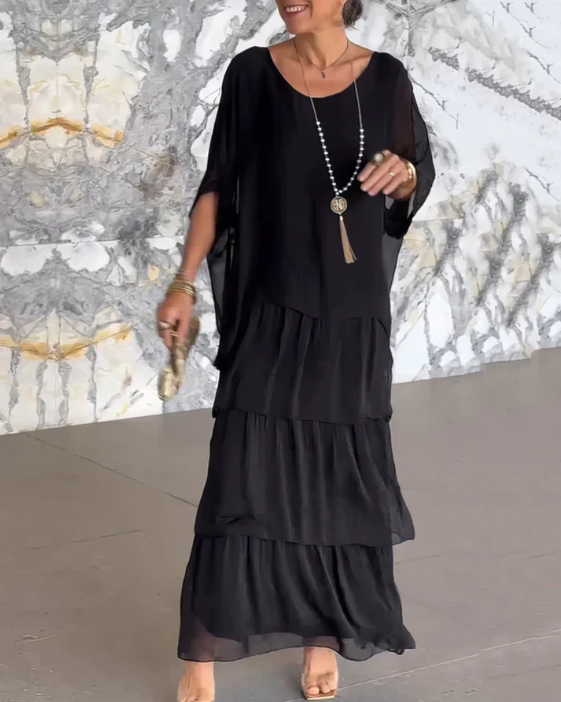Robe maxi ample à col rond