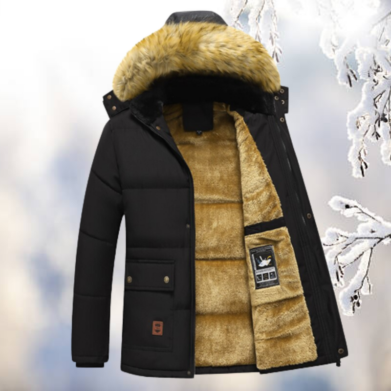 Parka coupe-vent avec capuche en fourrure pour une protection ultime