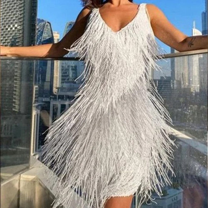 Mini Robe à Franges Idéale pour les Fêtes