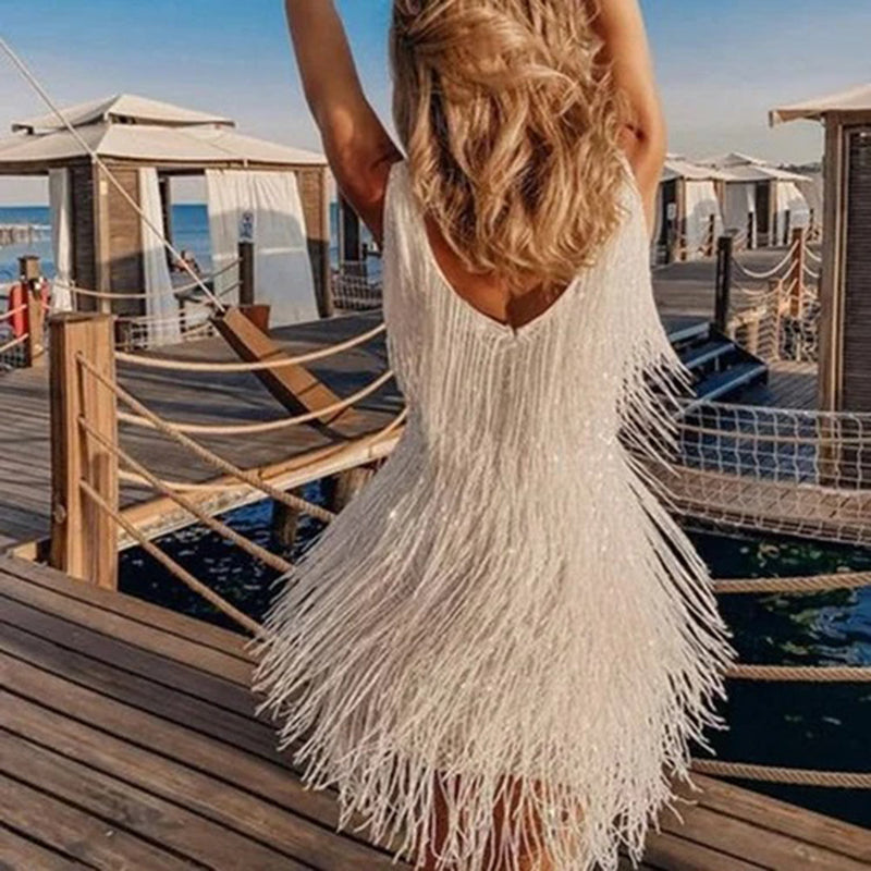 Mini Robe à Franges Idéale pour les Fêtes