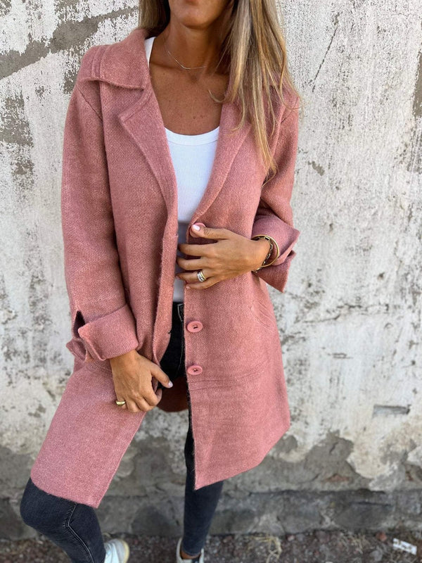 Manteau long décontracté blush