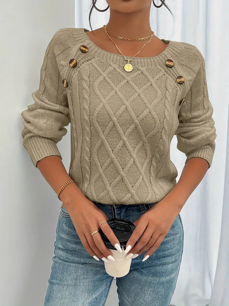 Pull casual avec motif tricoté pour un look élégant au quotidien