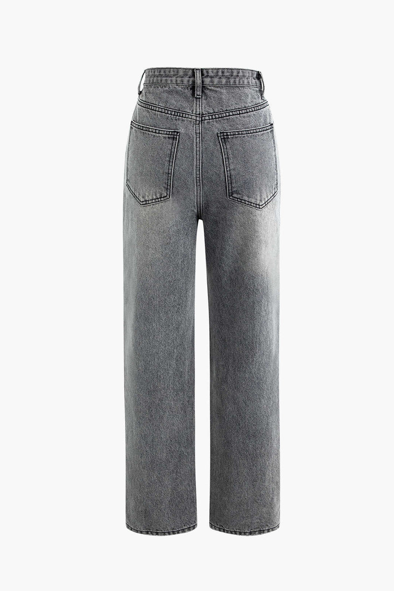 Jean à Jambes Droites Asymétriques