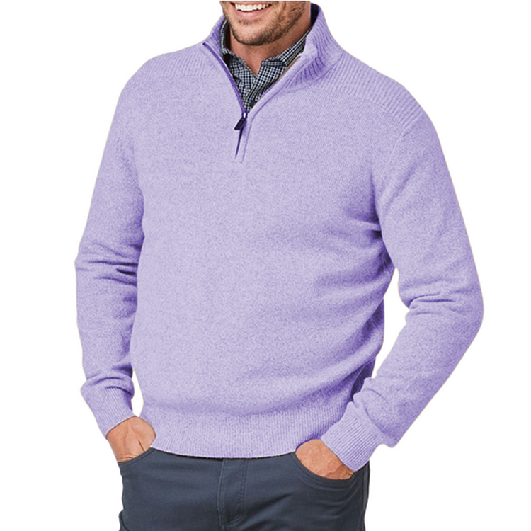 Pull pour homme avec fermeture éclair trois-quarts