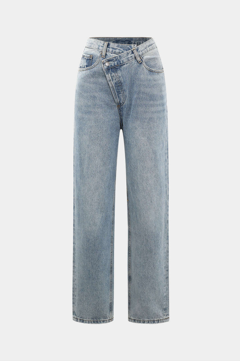 Jean à Jambes Droites Asymétriques