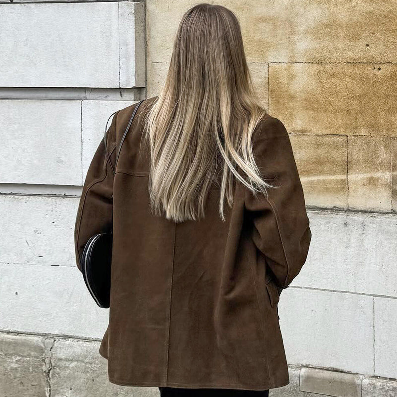 Veste en daim élégante et confortable pour toutes les occasions