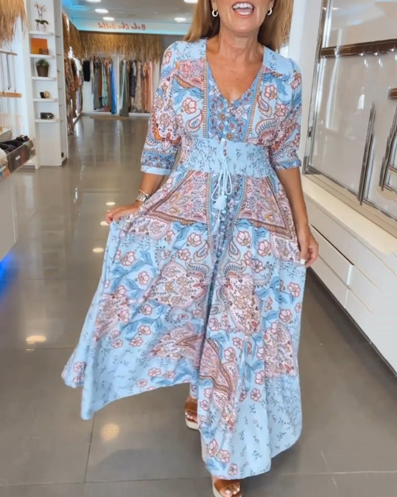 Robe élégante à col en V