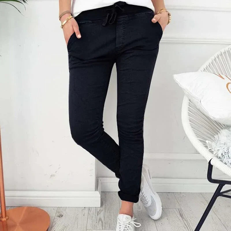 Pantalon décontracté élégant avec taille élastique