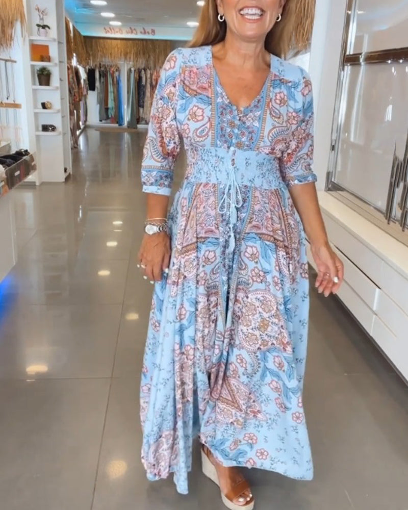 Robe élégante à col en V
