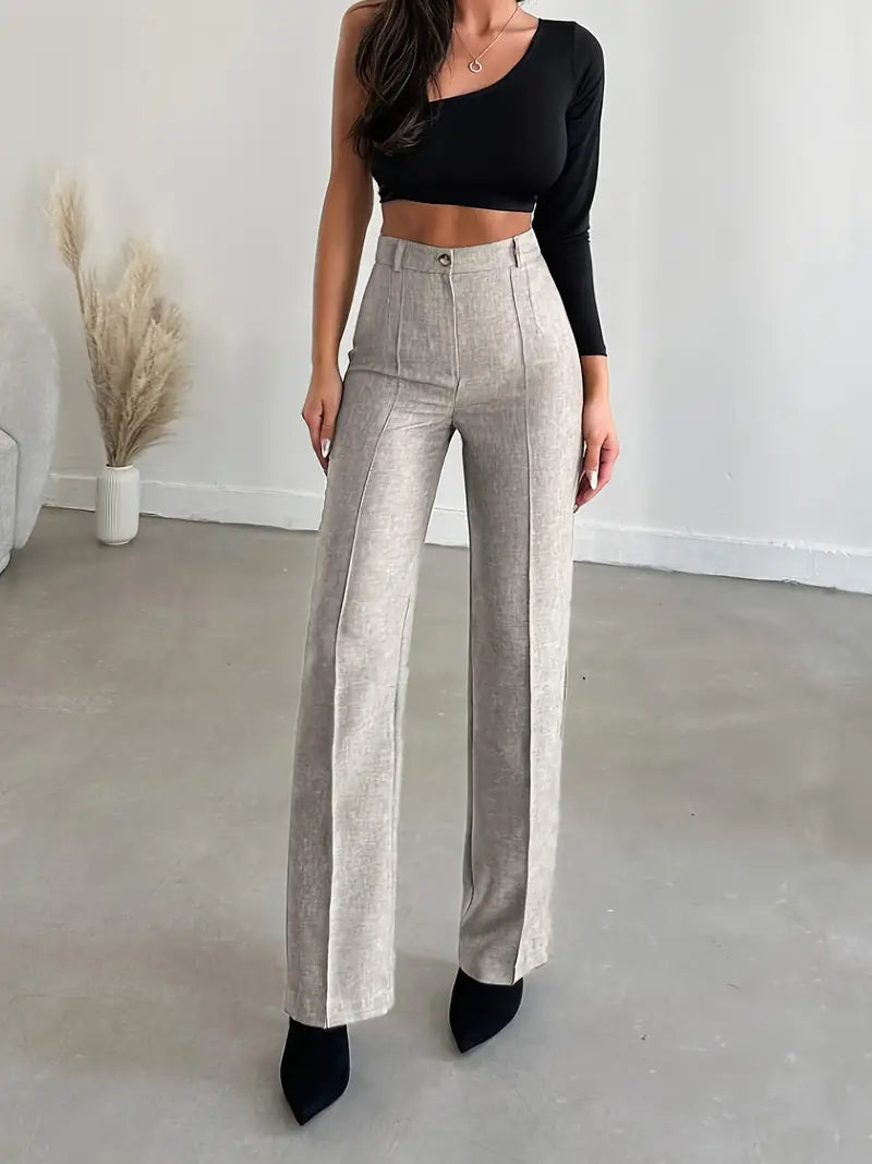 Pantalon Large et Confortable à Taille Haute