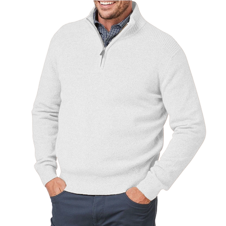 Pull pour homme avec fermeture éclair trois-quarts