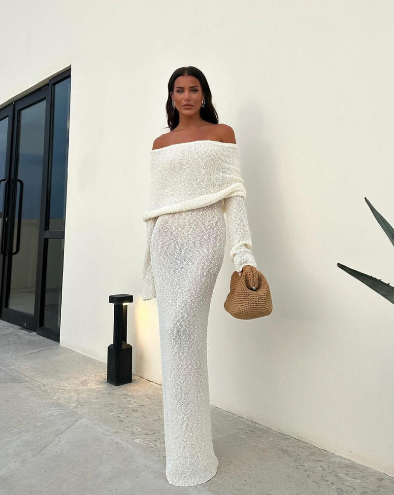 Robe Maxi ÉLÉGANTE À Épaule Dénudée