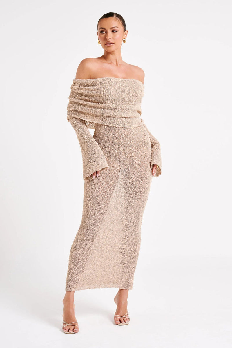 Robe Maxi ÉLÉGANTE À Épaule Dénudée