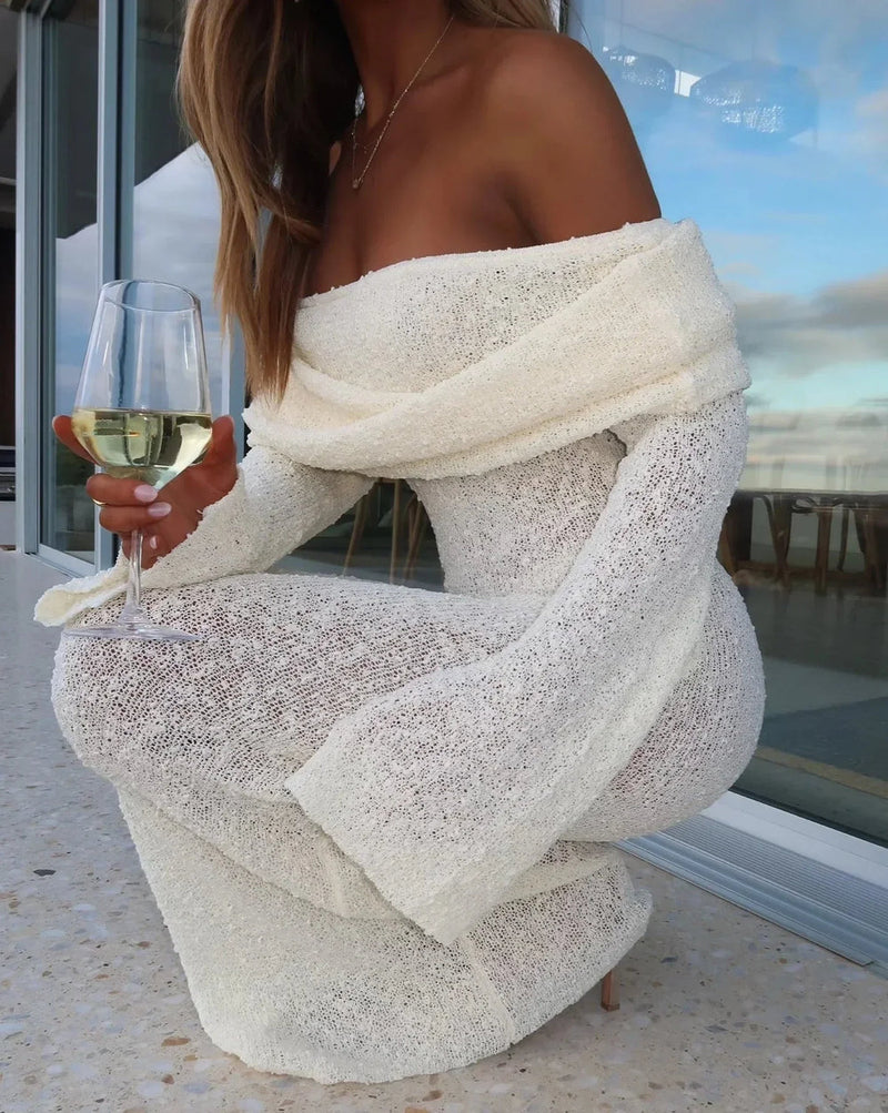 Robe Maxi ÉLÉGANTE À Épaule Dénudée