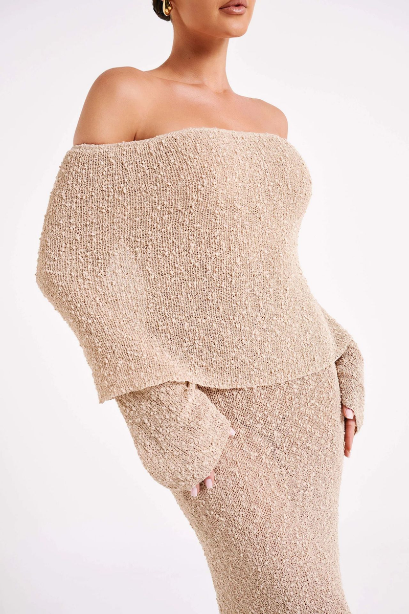 Robe Maxi ÉLÉGANTE À Épaule Dénudée
