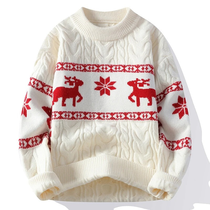Pull de Noël confortable avec motif de renne