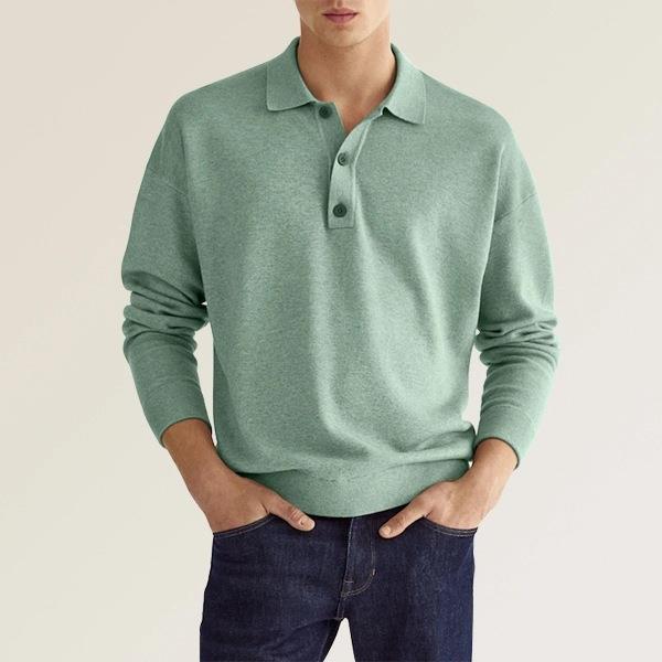 Polo classique élégant à manches longues pour homme