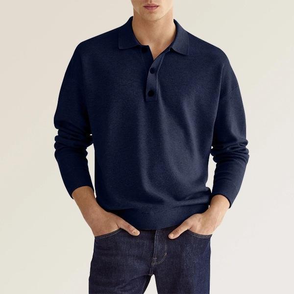 Polo classique élégant à manches longues pour homme