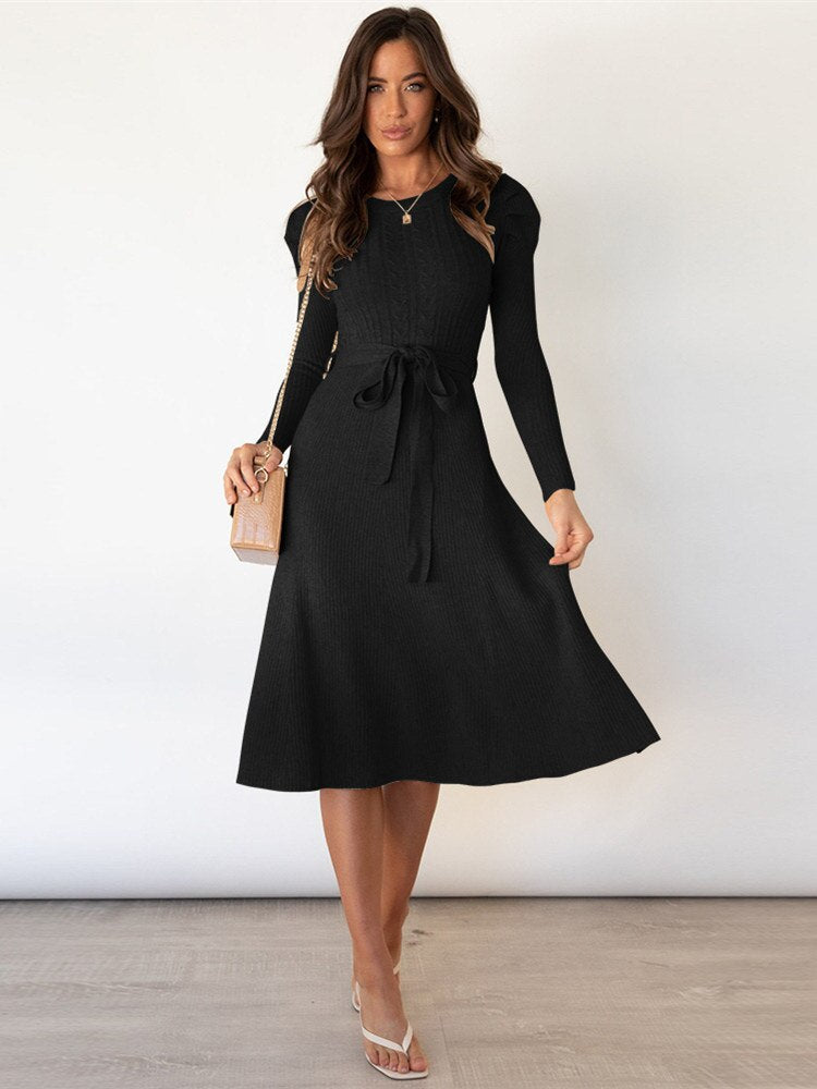 Robe Midi en Maille Élégante